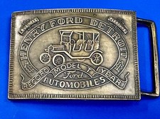 Henry Ford Detriot Model T Record Year Car Collectors Vintage Belt Buckle