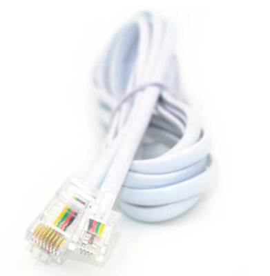 5 m Telefonkabel RJ11 / RJ45 Stecker Modularkabel DSL Router Modem FAX weiß
