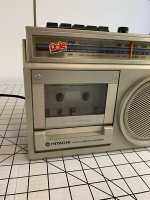 Vintage Hitachi TRK-5350H Stereo Portable Boombox Radio 70s 80s