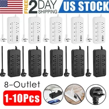 1-10 Packs 8-Outlet Surge Protector Power Strip with 8 AC Outlets & 3 USB Type-C