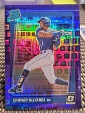 2021 Donruss Optic #97 Edward Olivares Rated Rookie Purple Pandora Prizm RC #/99