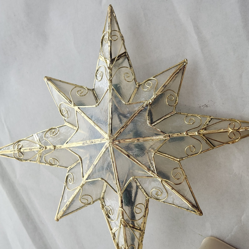 NEW VTG Dillard's - White Capiz Shell - Star Bethlehem Christmas Tree Topper 10" - Picture 7 of 9