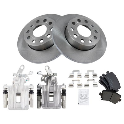 For Audi A3 Quattro 10 TRQ Rear Disc Brake Kit w Semi-Metallic Pads & Calipers