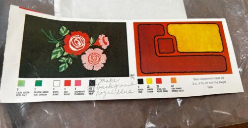 Phentex 1970 VTG Punch Needle Rug Pattern Kit No 322 Granny Chic 24x36 in. - Picture 3 of 13