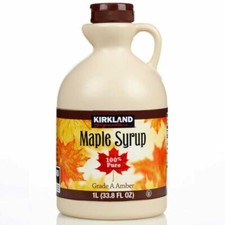 6 X Canadian Maple Syrup Kirkland 100% Pure Grade A - 1 Litre -  Amber