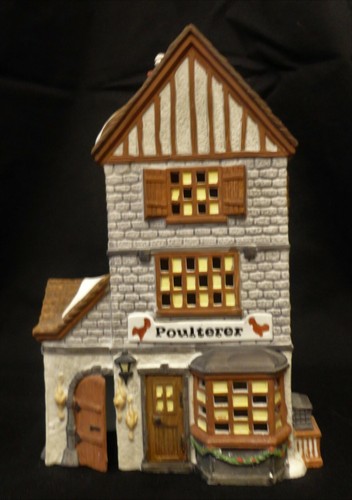 Dept 56 Dickens Village 1988 POULTERER Porcelain Light Up House 59269 - 第 1/7 張圖片