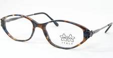 Vintage LUXOTTICA LU 4251 O519 BROWN BLUE MARBLE EYEGLASSES 50-15-130mm Italy