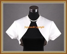 IVORY SATIN WEDDING/PROM BOLERO SHOULDER JACKET/CAPELET/JACKET