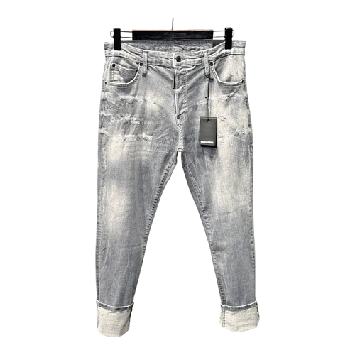 New DSQ2 Cool Guy Jean Ripped Grey Men's Stretchy Washed Slim Fit Jeans - Picture 4 of 4
