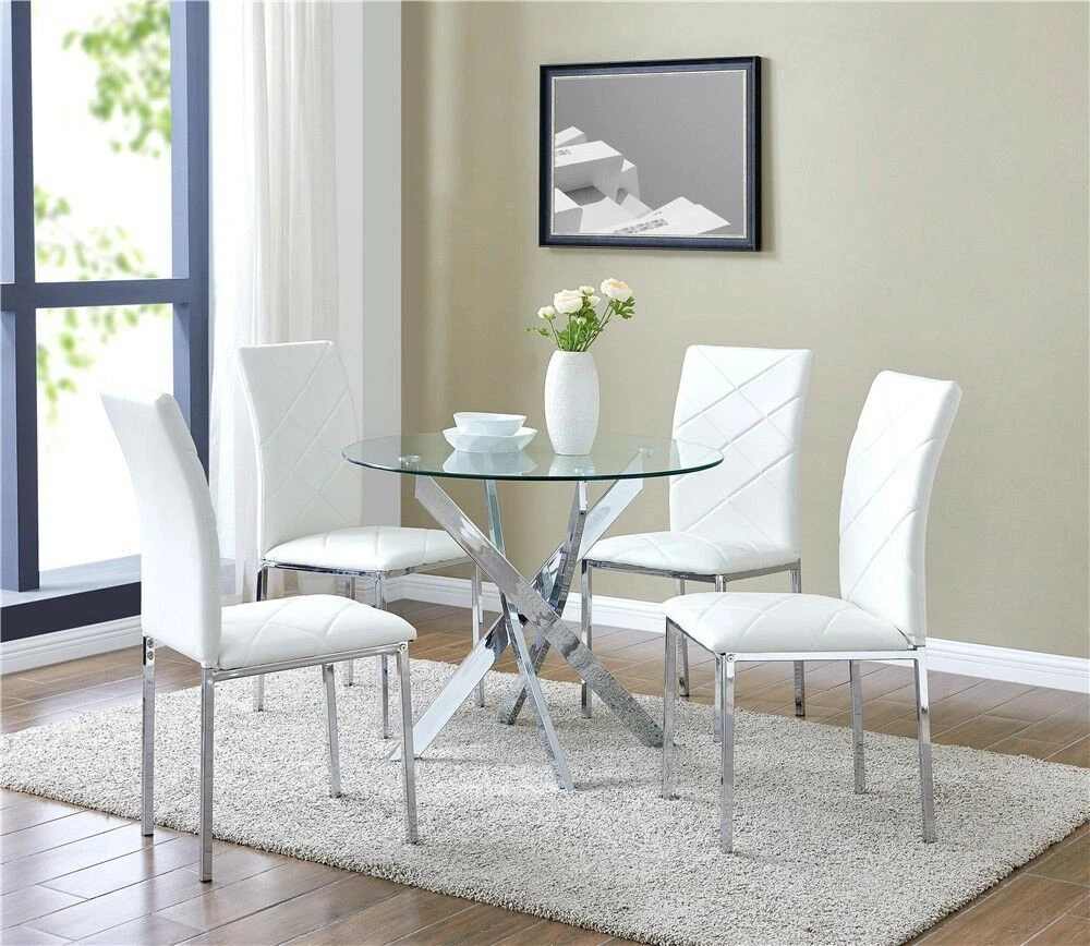 90cm round glass dining table online