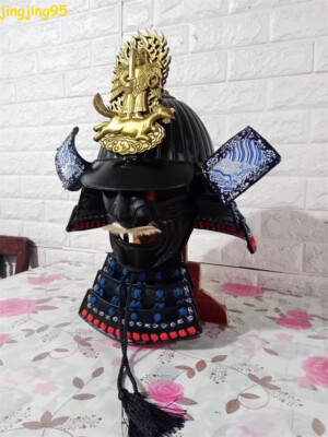 1:1 Wearable Japanese Armor Samurai Warrior Helmet Cosplay Full Face Mask Gifts