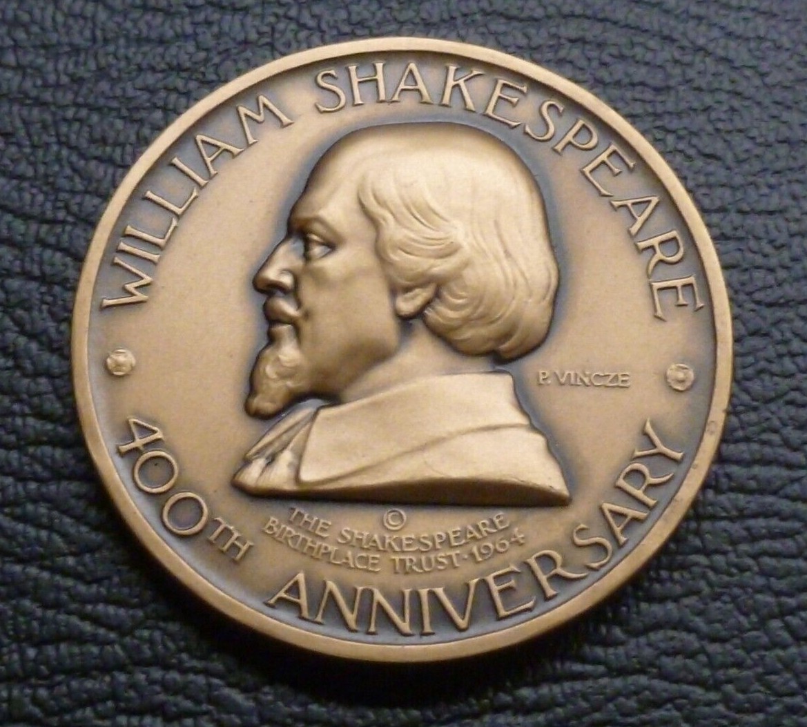 Shakespeare 400th Anniversary of Birth P.Vincze Large 57mm Bronze
