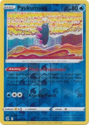 PYUKUMUKU 077/264 FUSION STRIKE POKEMON (REVERSE HOLO, NM)