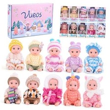 10pcs Set 4 Inch Reborn Baby Dolls - Open Eyes Realistic Baby Doll Toys for