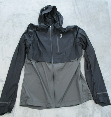 ON Running Cloud Mens Large (Fits S) Weather Jacket Lightweight Green Black READ