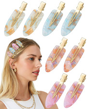 8 PCS No Bend Creaseless Hair Clips for Women, No Crease Non Slip Mini Flat Acry
