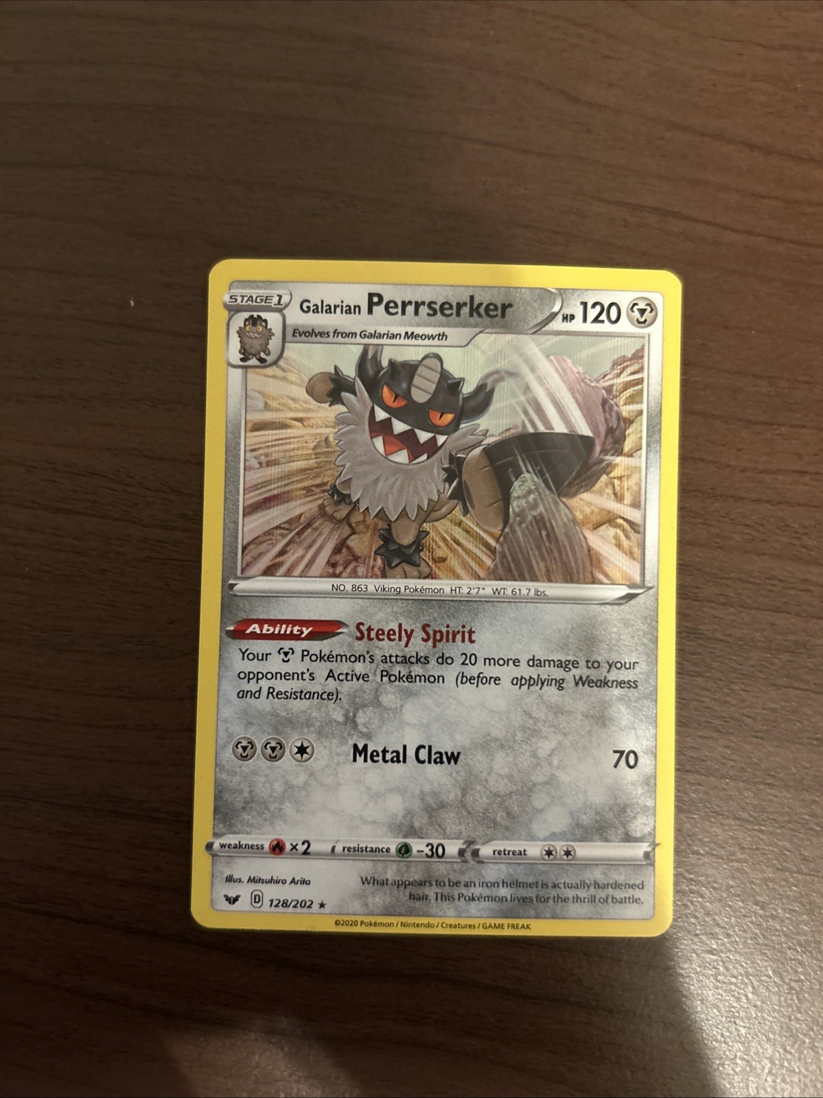 Galarian Perrserker 128/202 Swsh01: Sword & Shield Holo