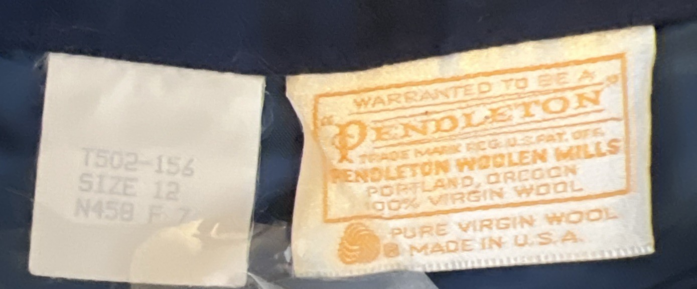 Vintage Pendleton Wool Skirt Solid Navy Blue A-Li… - image 2