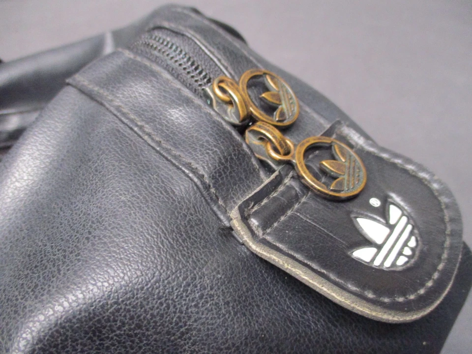 Vintage 1970's ADIDAS Trefoil Travel Duffle Bag Black & White Large 20x10x10 - Image 3 of 4