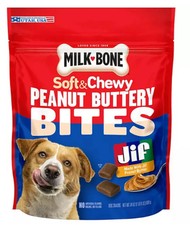 Milk-Bone, Peanut Buttery Bites, Soft Dog Treats with Jif Peanut Butter, 24 oz.