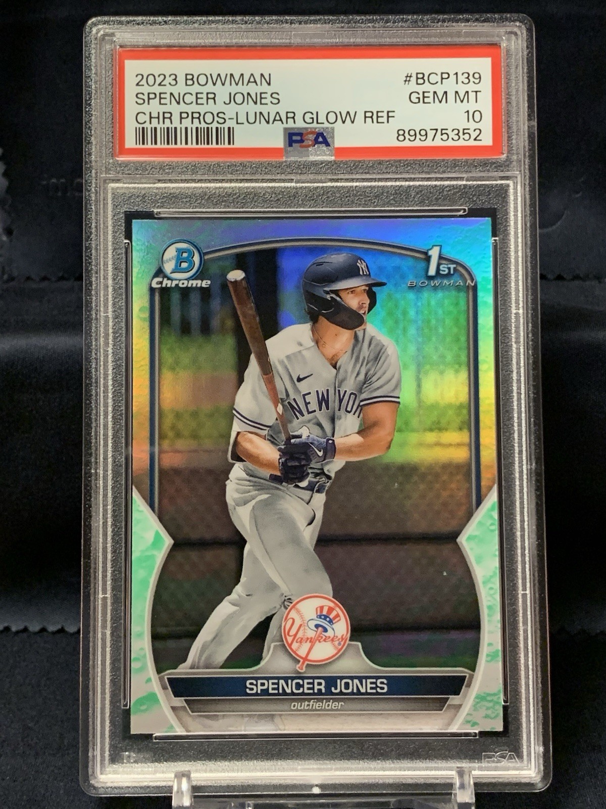 SPENCER JONES 2023 Bowman CHROME 1st LUNAR GLOW Refractor SP #BCP-139 PSA 10 💎