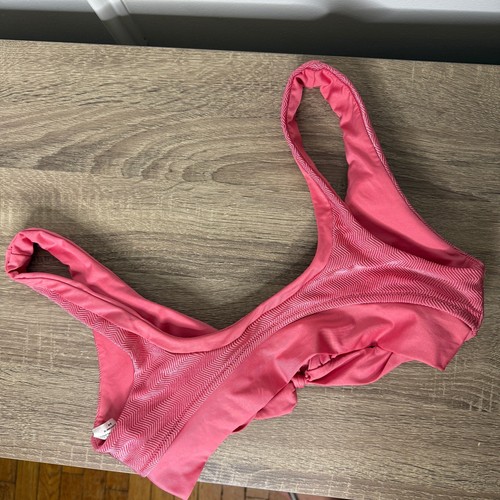 BECCA Canyon Mesa Tie Front Pink Bikini Top Womens Medium - Picture 2 of 4