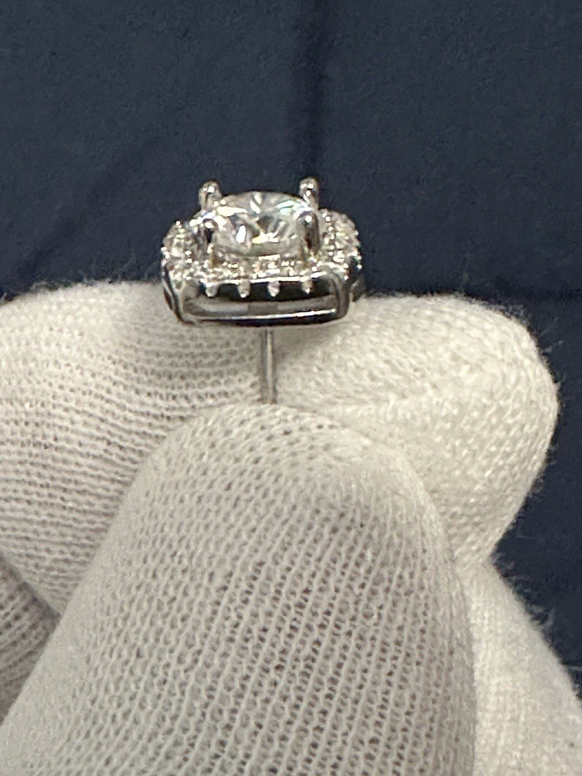 GRA Moissanite Halo Stud Earrings 925 Sterling Silver Round Square Certified