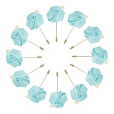 12Pcs Groom Boutonnieres Rose Boutonnieres Pins for Men Light Green