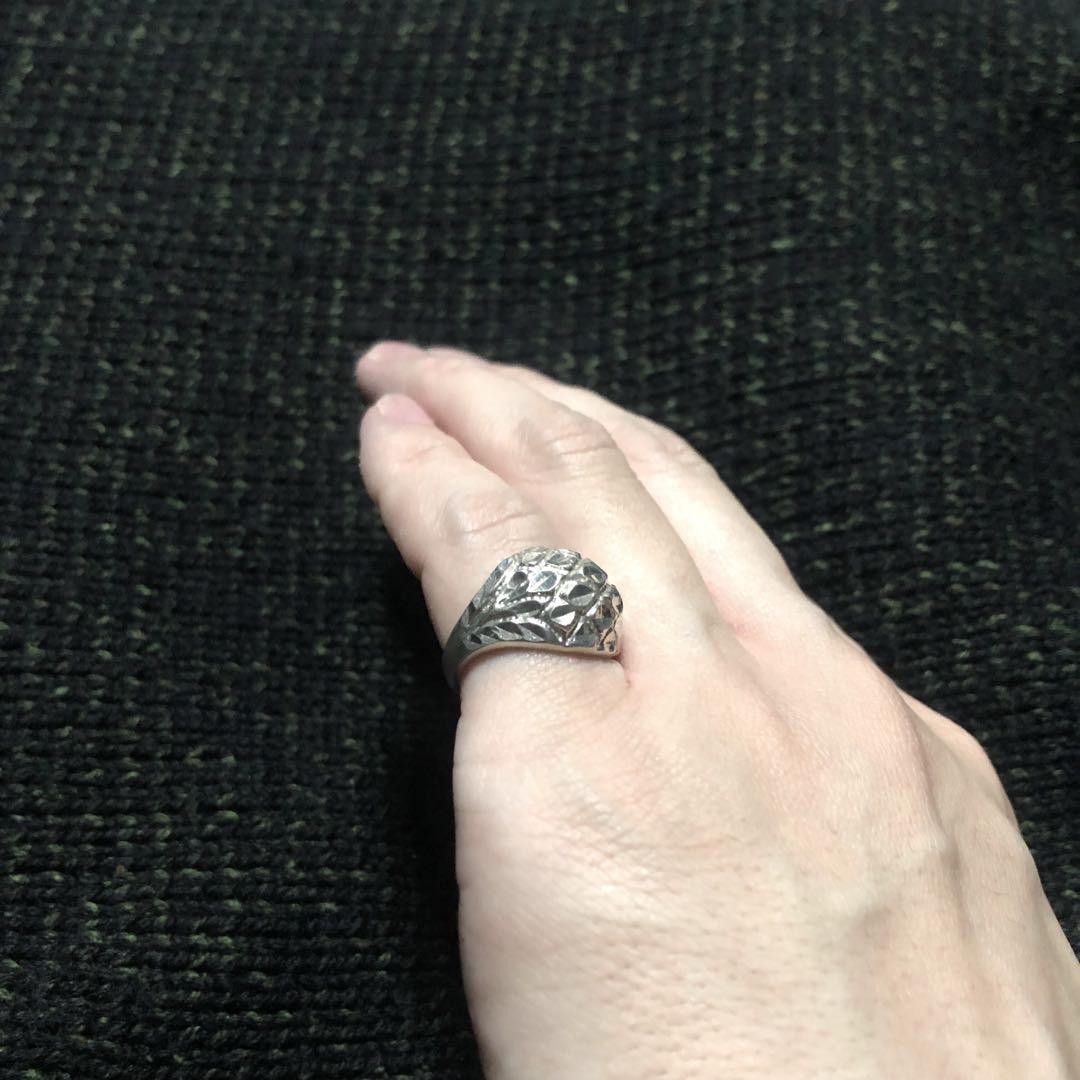 Vintage Silver Cutting Signet Ring Size 5 Unique Design 6.2g