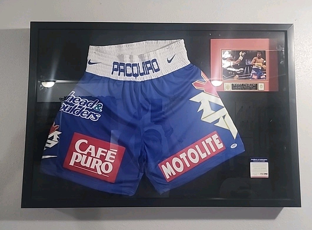 Manny Pacquiao signed Autograph Shorts Trunks Framed Boxing PSA/DNA Rare