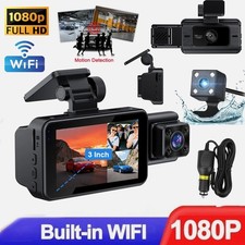 1080P Dual Lens Car DVR Dash Cam Front/Rear/Inside with G-Sensor WiFi