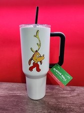 The Grinch Max Christmas Stainless Steel Tumbler Cup w/ Handle 40oz White NWT