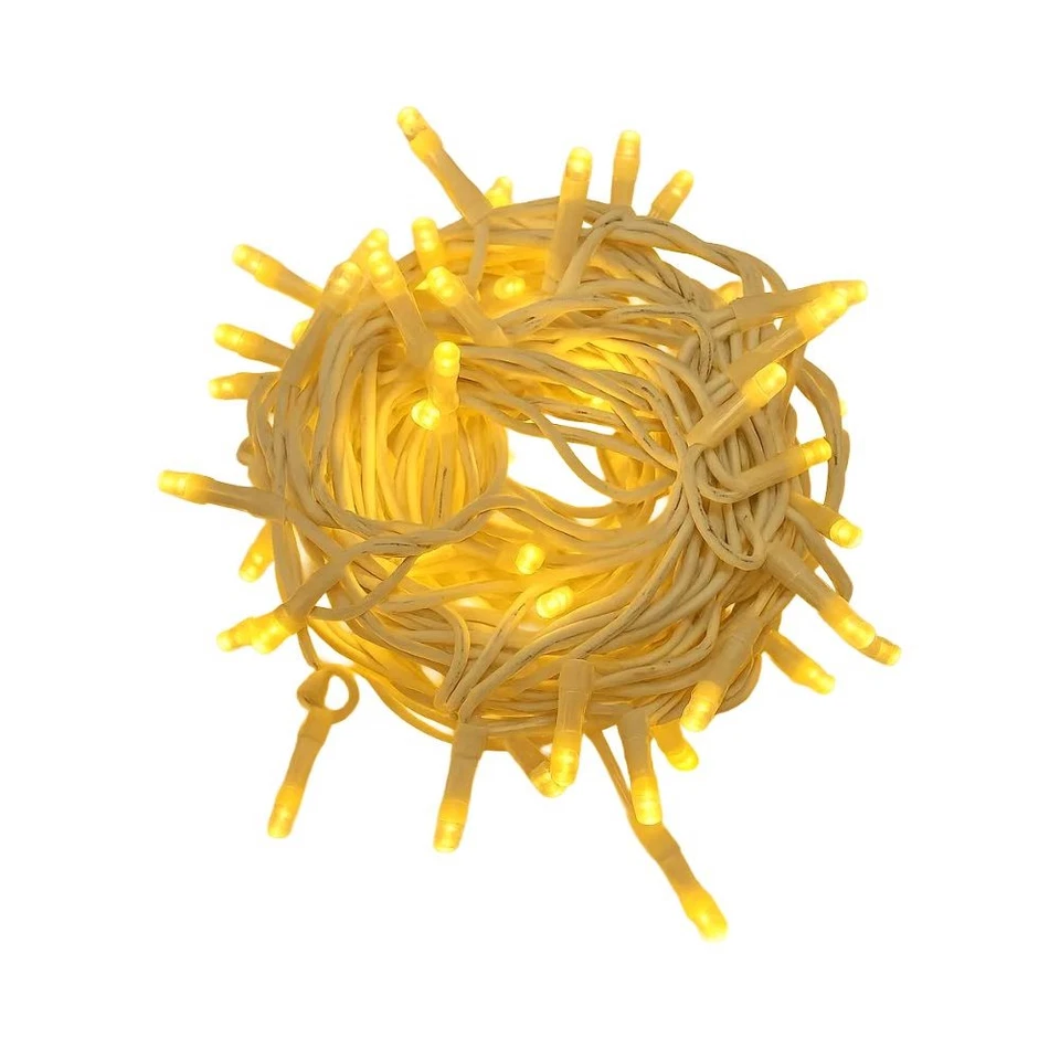 gloca Catena 300LED 30M Filo Bianco Flash Bianco IP65 (Luce Gialla)