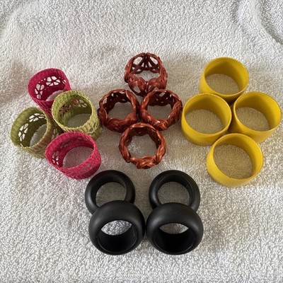 Napkin Rings in Different Colors and Styles 4 Sets of 4 Various Material