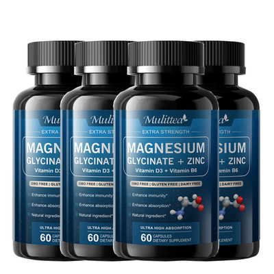 Magnesium Glycinate 500mg with Vitamin D3 B6 Zinc Improved Sleep Stress Relif