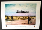 A2 Print B17 Bomber of the 384th USAAF Landing Signed By Three WW2 Veterans