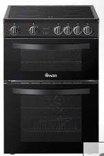  Swan Freestanding Fan Assisted Electric  Double Oven Model SX16720B.Ceramic Hob