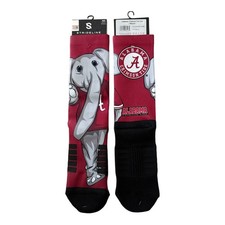 Alabama Crimson Tide Big Al NCAA Licensed Strideline Crew Socks M/L 8-12 NWT