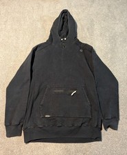 Origin Hoodie Mens Large Black The Heavy USA Made Henley Pullover Sweater