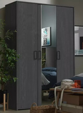 Oslo 3 Door Mirror Wardrobe - Black Oak Effect (B Grade)