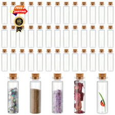 Bokon 200 Pack Mini Glass Jars with Cork Lids, 15 ml Small 15 ml, Transparent