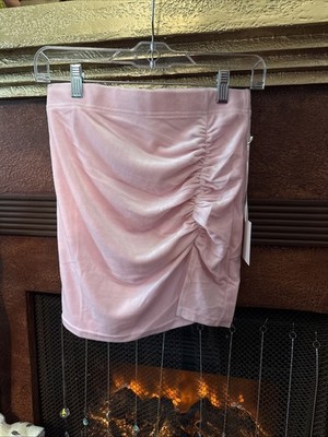 NWT Bailey Rose Mimi Side Slit Mini Skirt Size Medium, Plush, Soft Powder, Pink