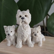Leonardo Collection West Highland Terrier Family Figurine 1998 White Dog
