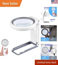 Magnifying Glass with Light and Stand, Foldable Handheld Magnifying Glass 18 ...