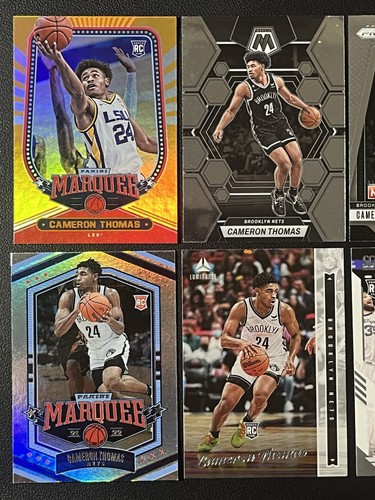 6 Card Basketball Lot Cameron Thomas Brooklyn Nets Rookie RC, Prizm, Mosaic & + - Picture 2 of 6
