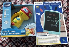 Bravokids 10  LCD Writing Tablet Blue  VTech Spin  Learn Color Flashlight Set
