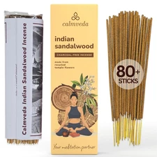 Indian Sandalwood Incense Sticks - 80 Sticks, , Upcycled Flowers, All Natural...