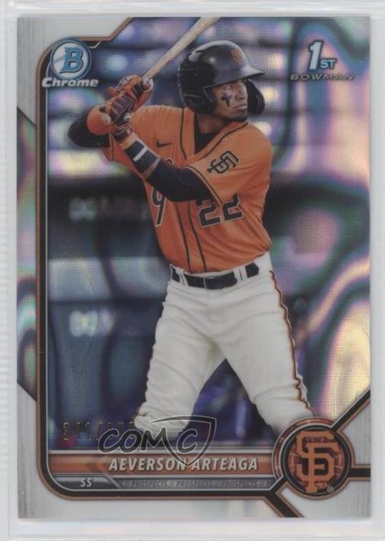 2022 Bowman Chrome Prospects Lava Refractor 341/399 Aeverson Arteaga #BCP-82 3hd