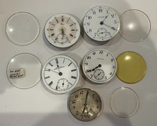Lot Of 5 Antique Pocket Watch Movements For Parts Repair Elgin Hamilton Waltham