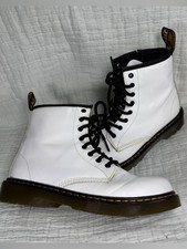 Dr Martens 1460 Junior White Leather Boots Side Zip Youth 5 EU 36